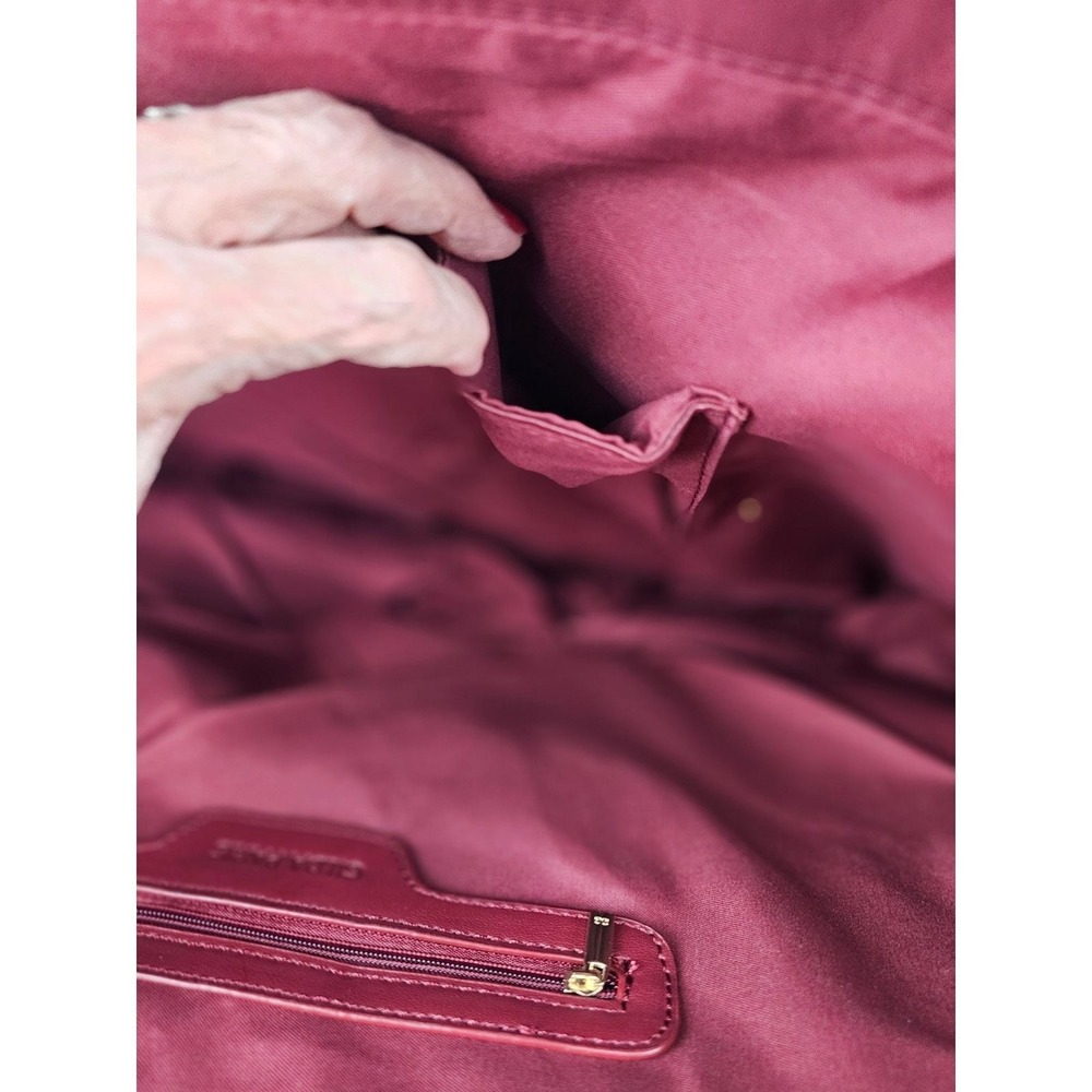 Gilda Paris Burgundy Quilted Tote Bag with Chain Accent Designer Inspired NWT - Picture 11 of 14